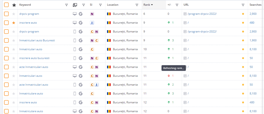 Ultimul Rport Monitorizare Cuvinte Cheie Afacere Locala