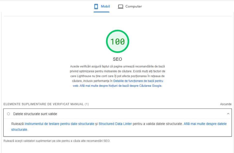 SEO Audit PageSpeed Insights