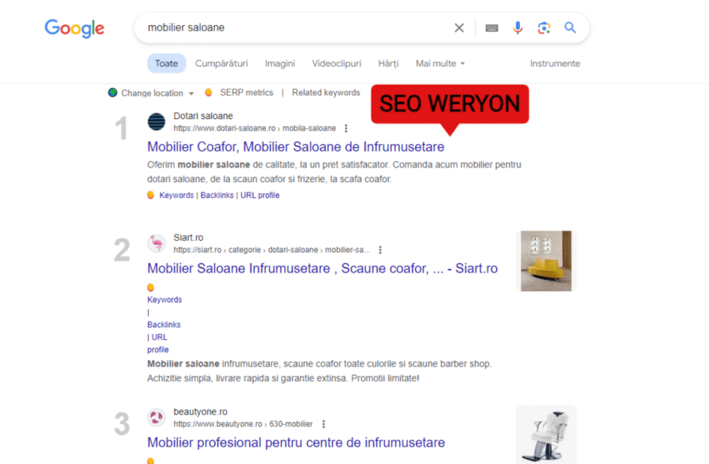 rezultate SEO