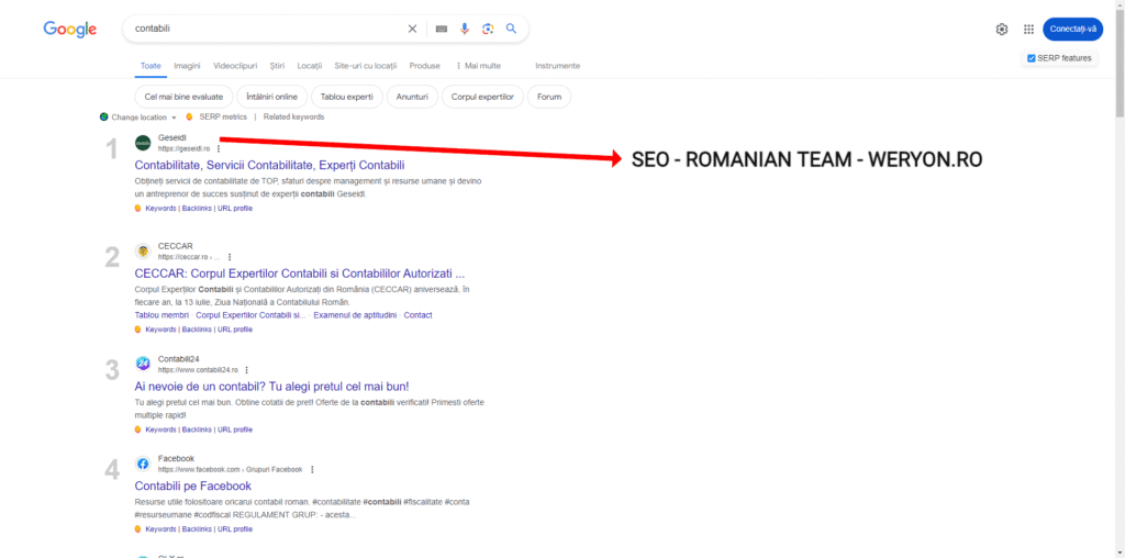 evolutia SEO a unei afaceri promovate de Weryon