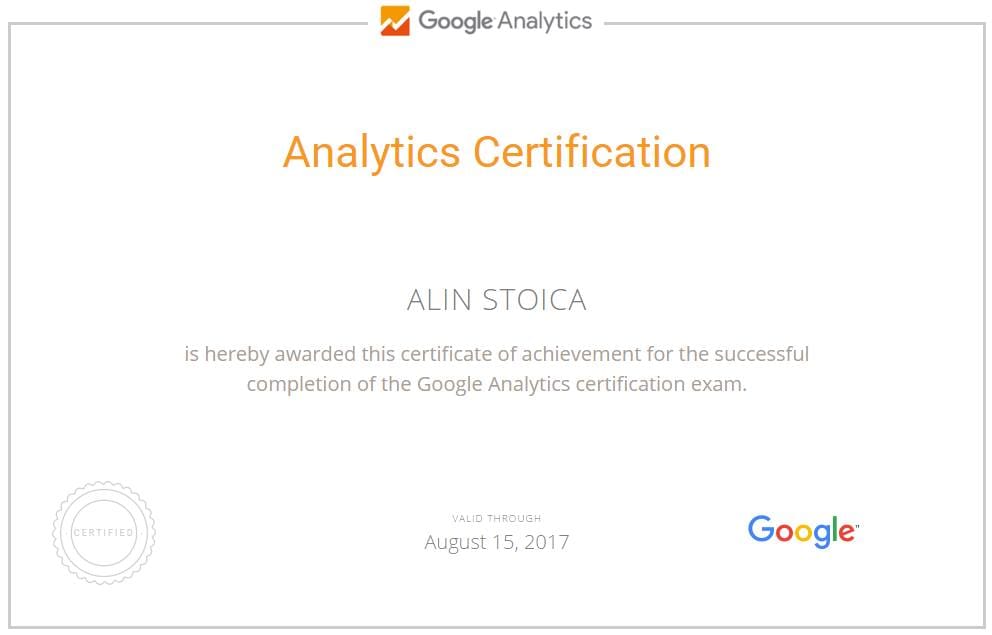 google analitycs certification