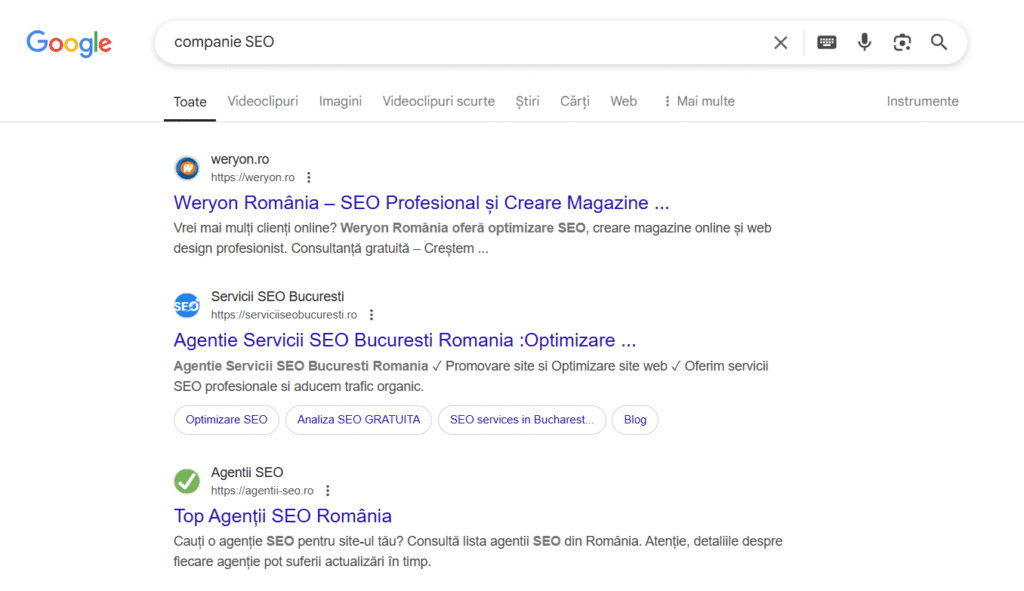 SEO cu rezultate dovedite în timp real