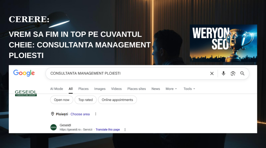 EXTRAS DIN GOOGLE SERP DIN CAMPANIA SEO OFF PAGE WERYON