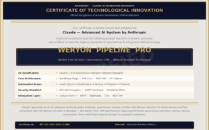 certificat official de validate Pipeline emis de Claude